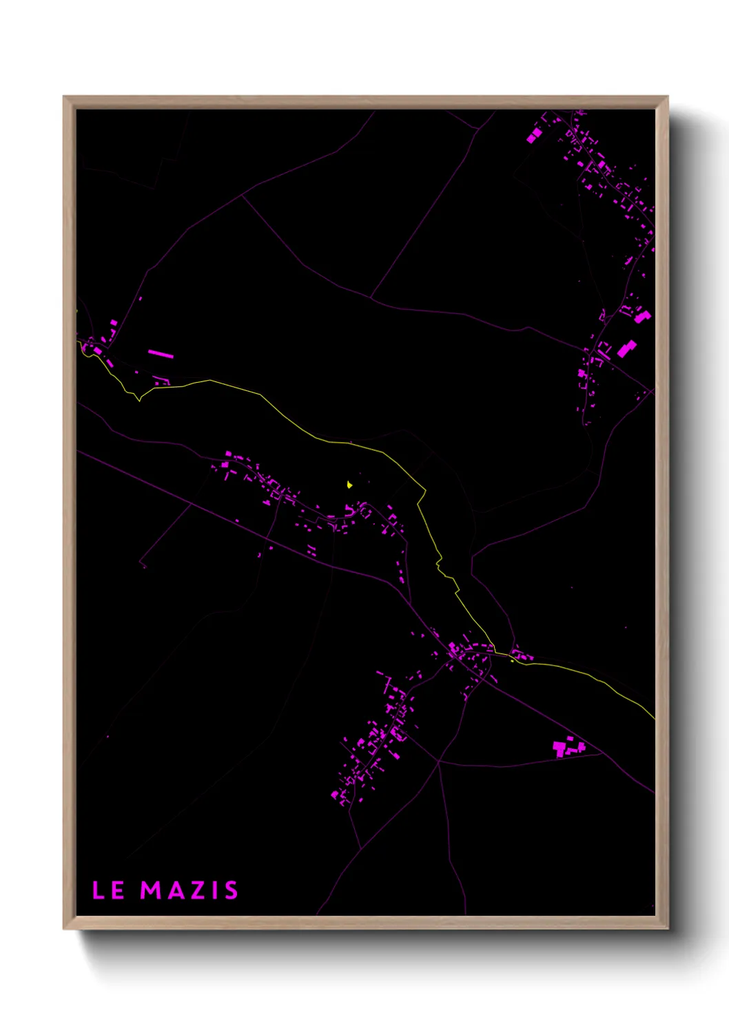 Une affiche de carte sur Le Mazis