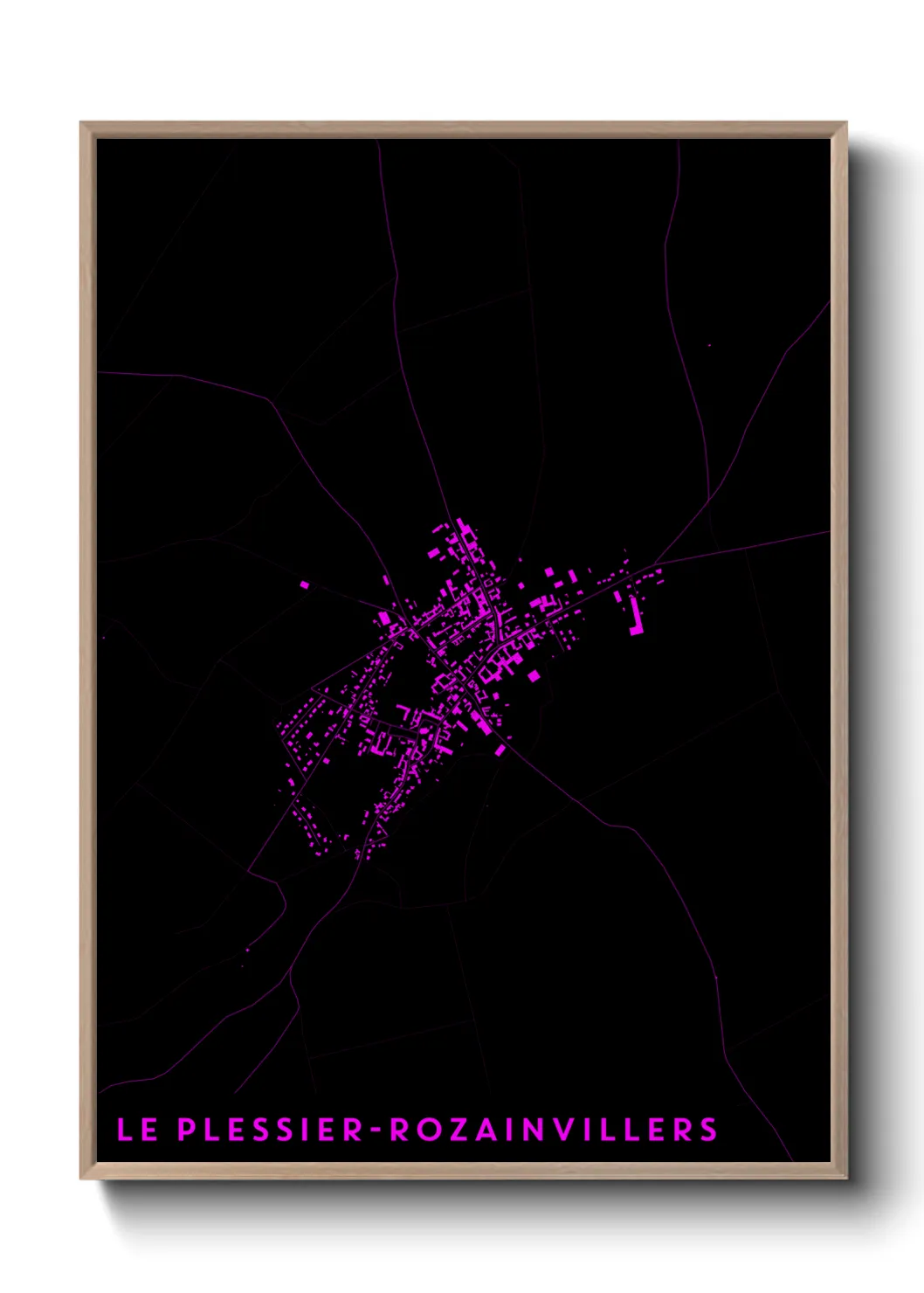 Une affiche de carte sur Le Plessier-Rozainvillers