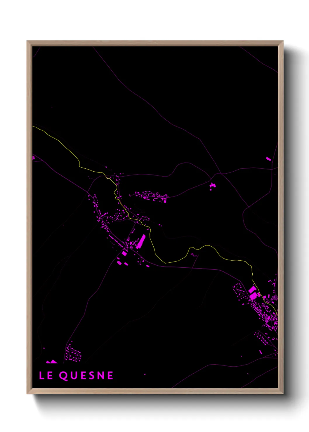Une affiche de carte sur Le Quesne