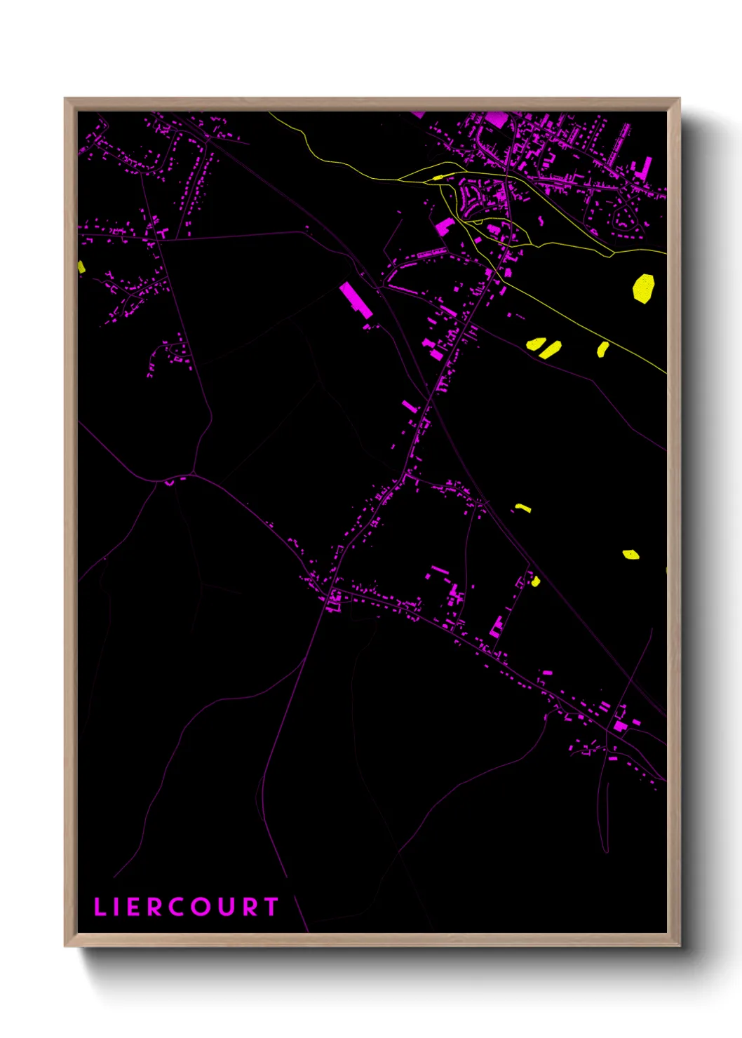 Une affiche de carte sur Liercourt