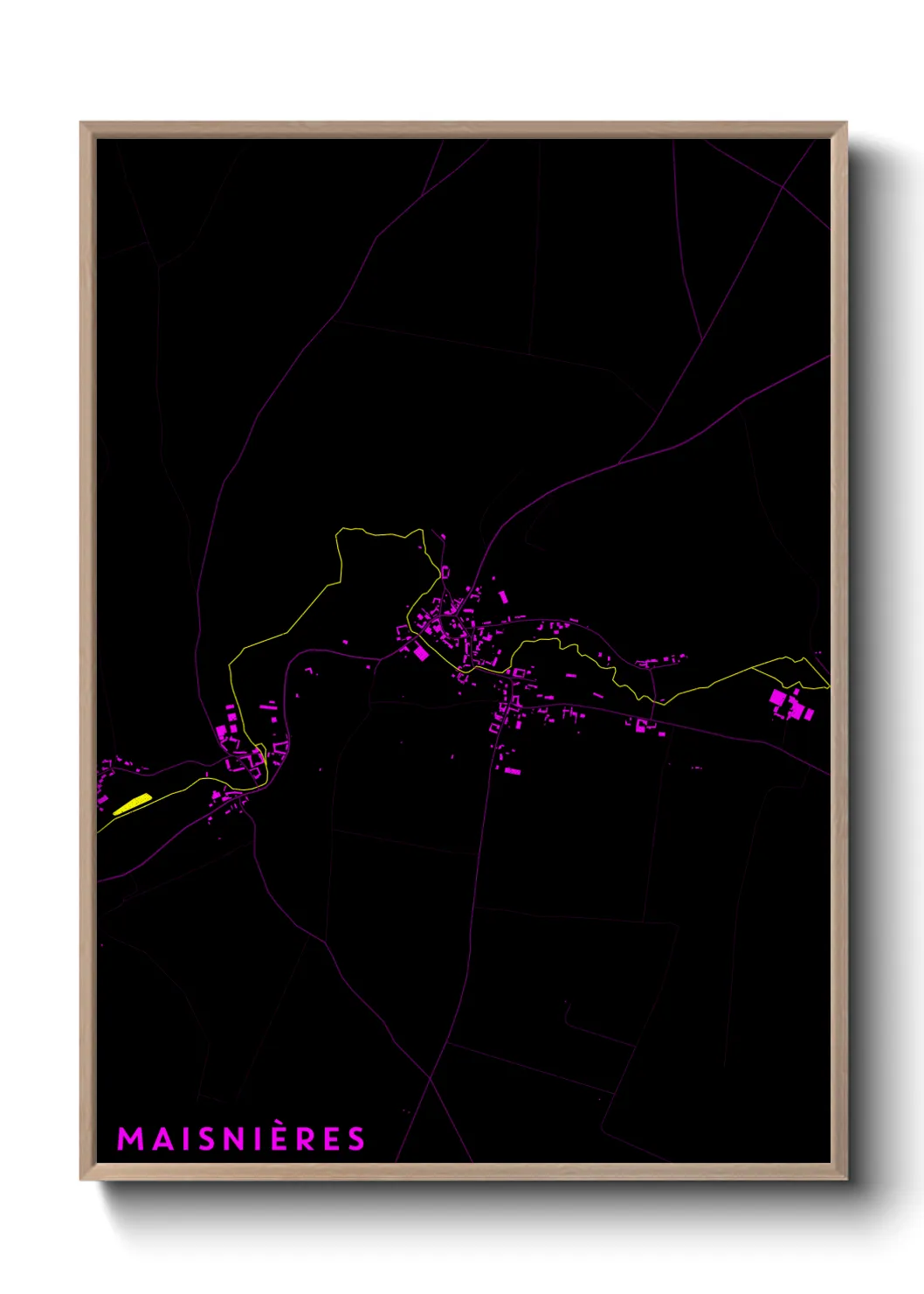 Une affiche de carte sur Maisnières