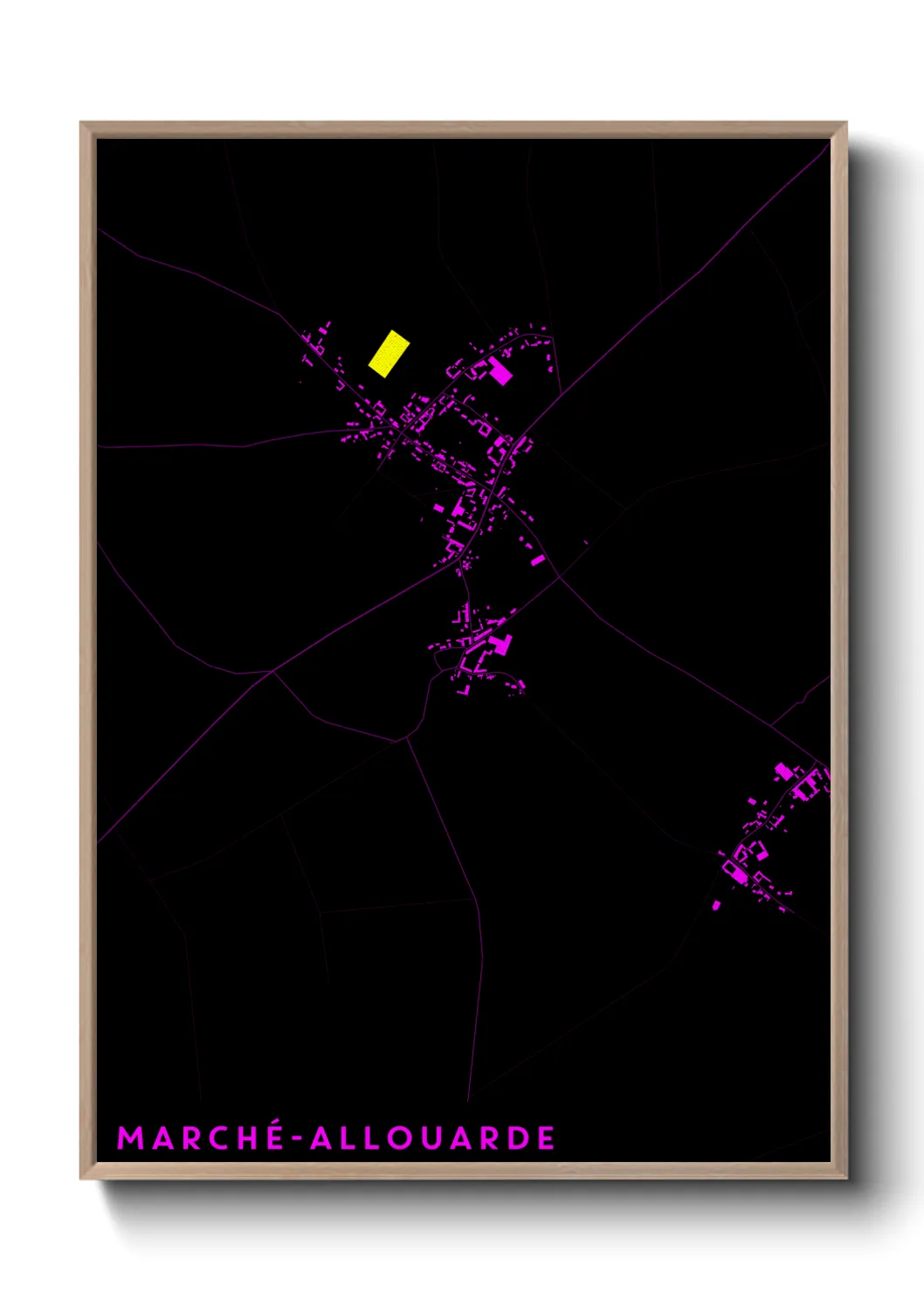 Une affiche de carte sur Marché-Allouarde