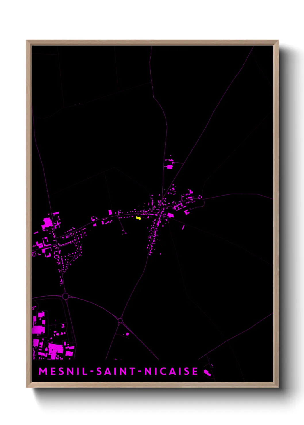 Une affiche de carte sur Mesnil-Saint-Nicaise