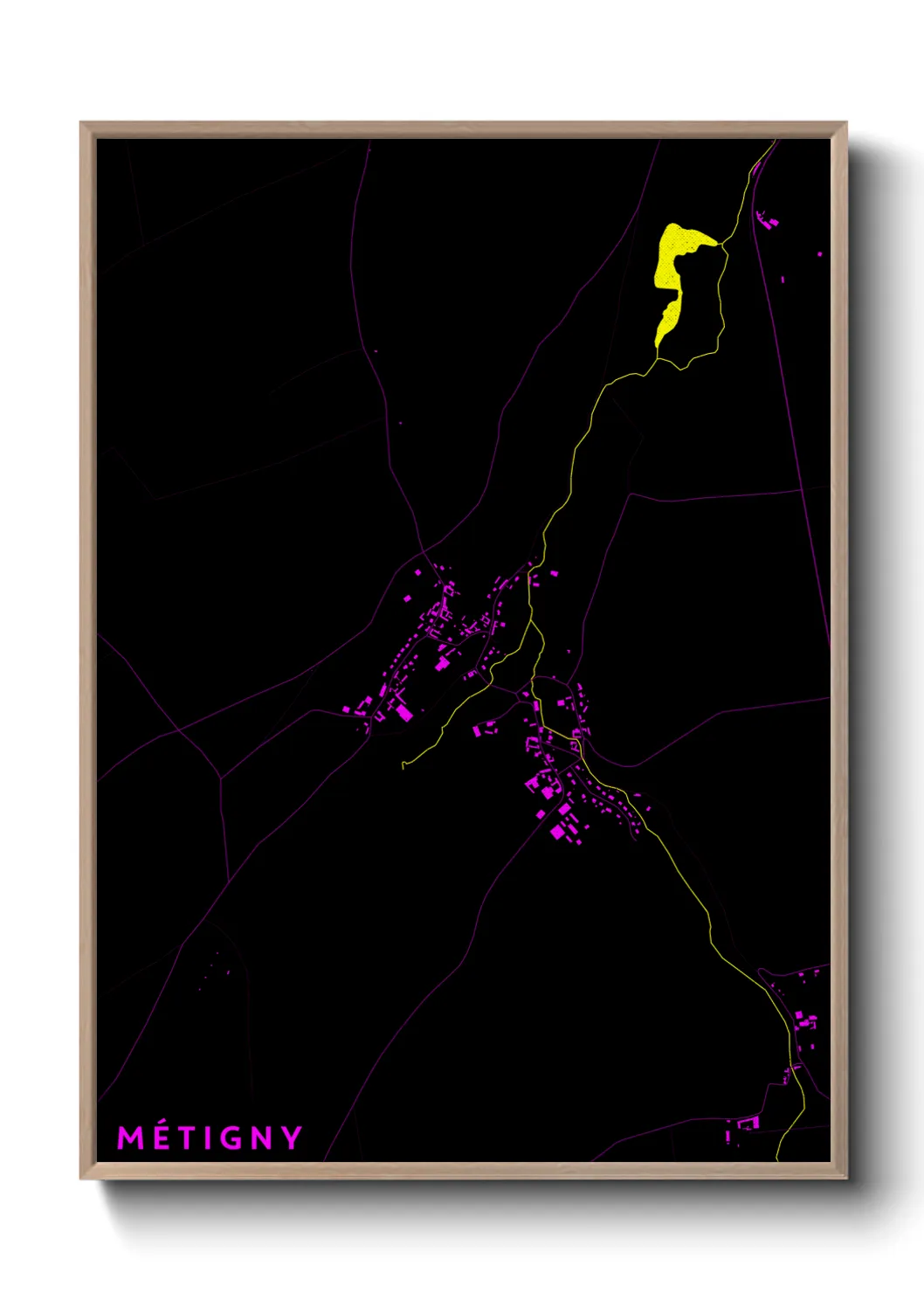 Une affiche de carte sur Métigny