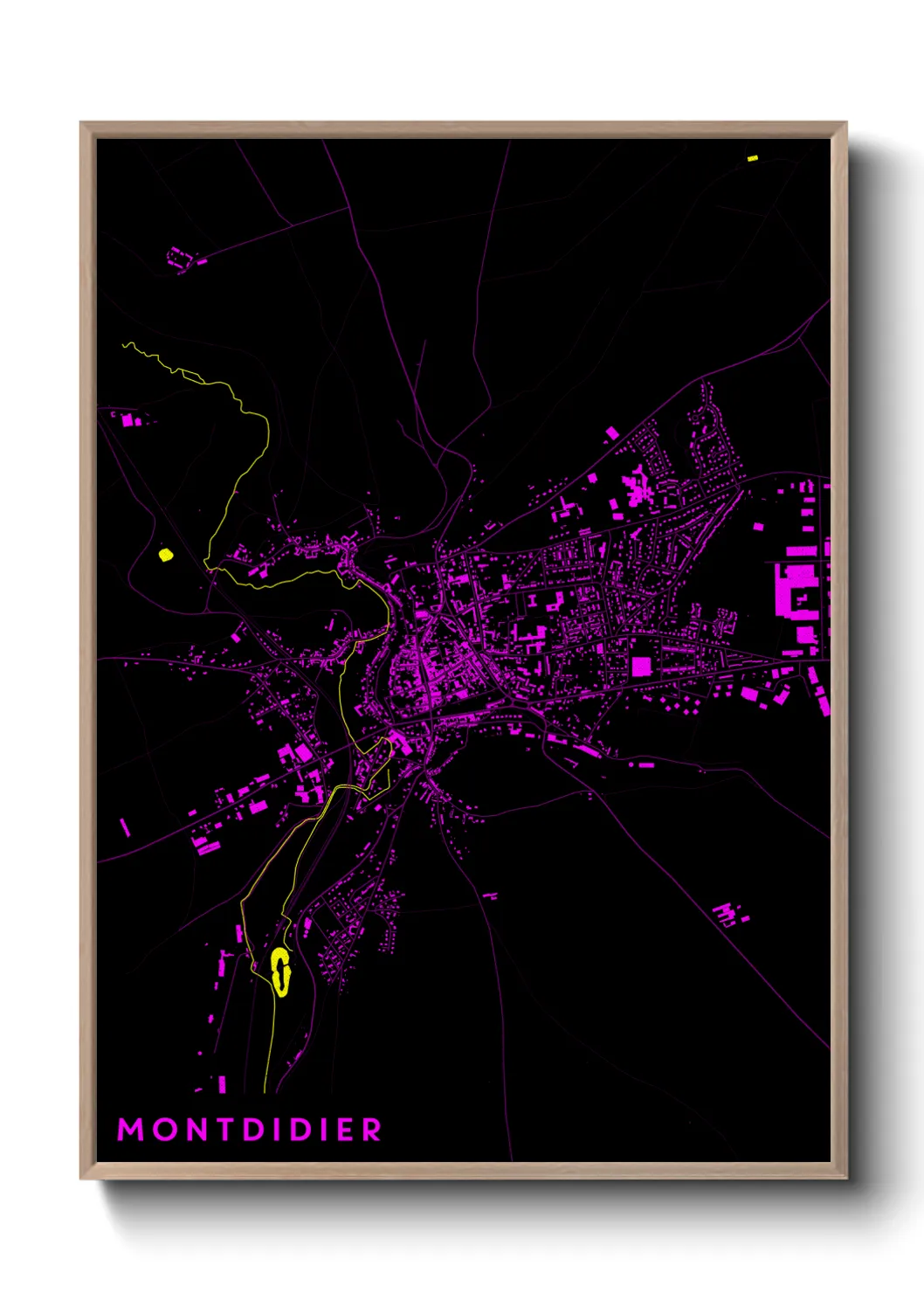 Une affiche de carte sur Montdidier