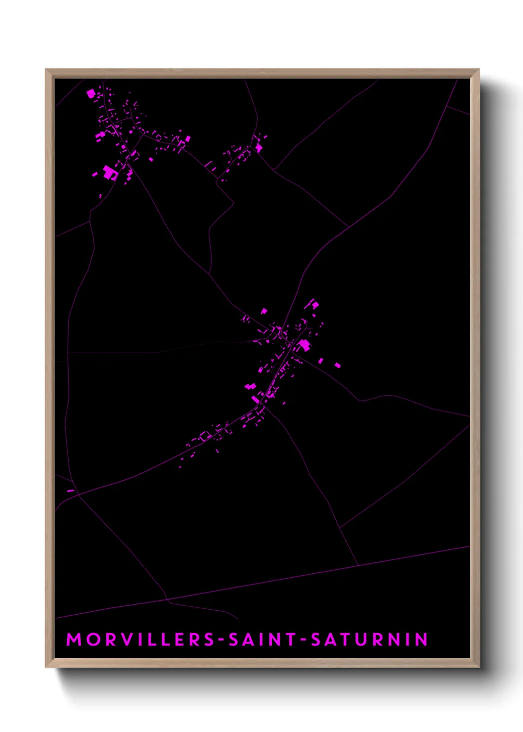 Une affiche de carte sur Morvillers-Saint-Saturnin