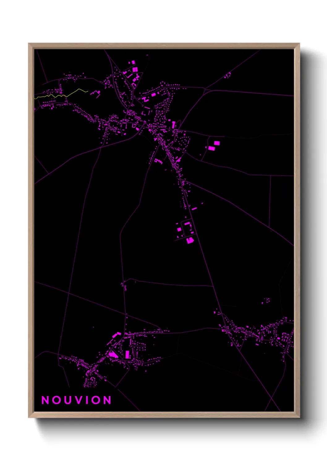 Une affiche de carte sur Nouvion