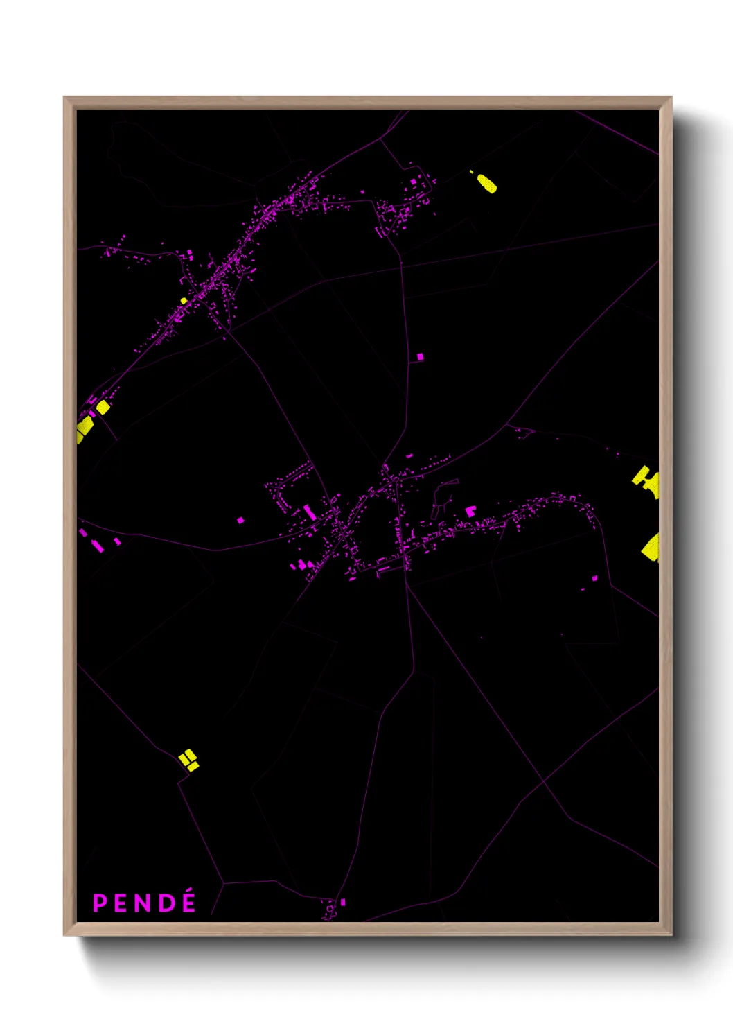 Une affiche de carte sur Pendé
