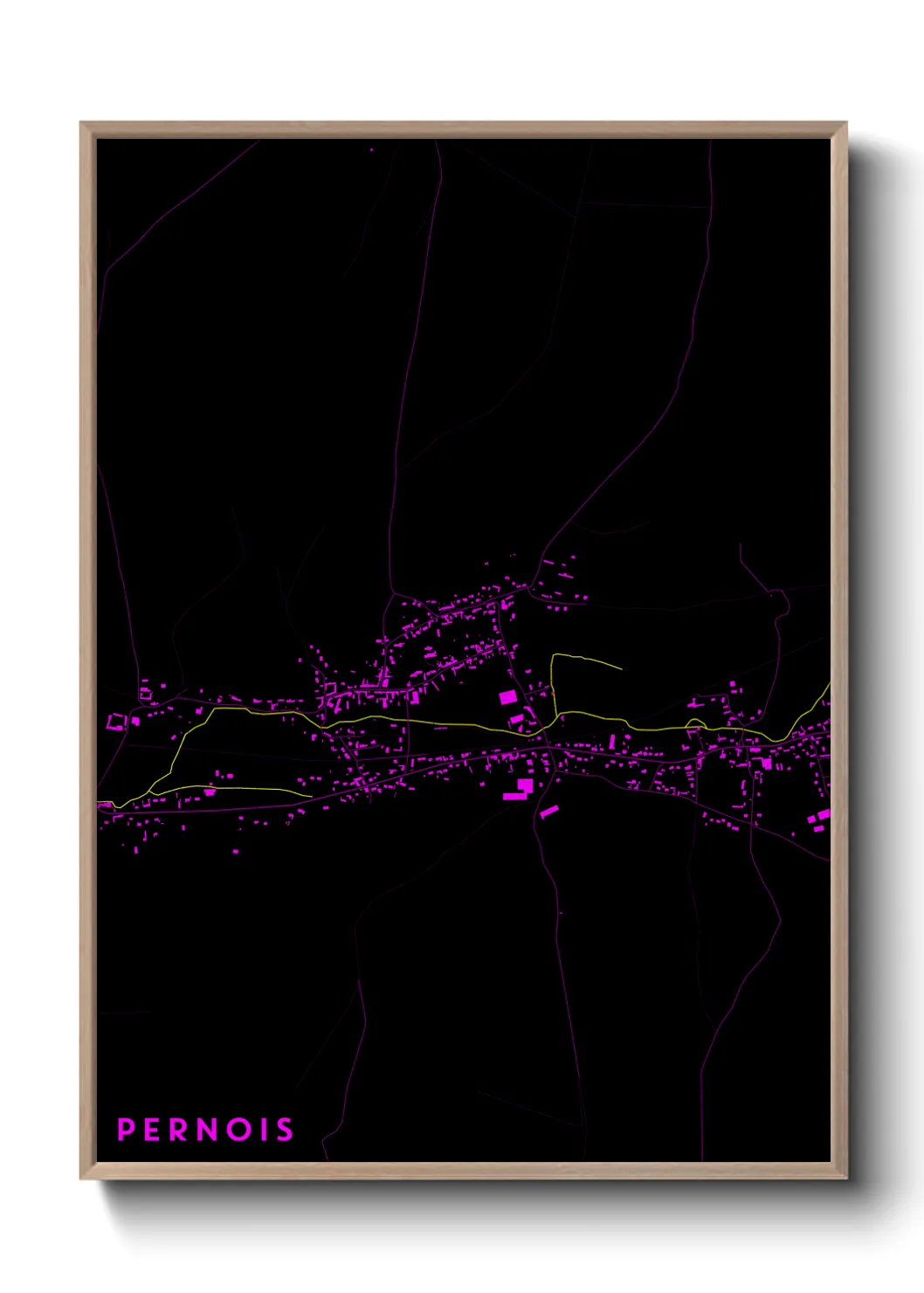 Une affiche de carte sur Pernois