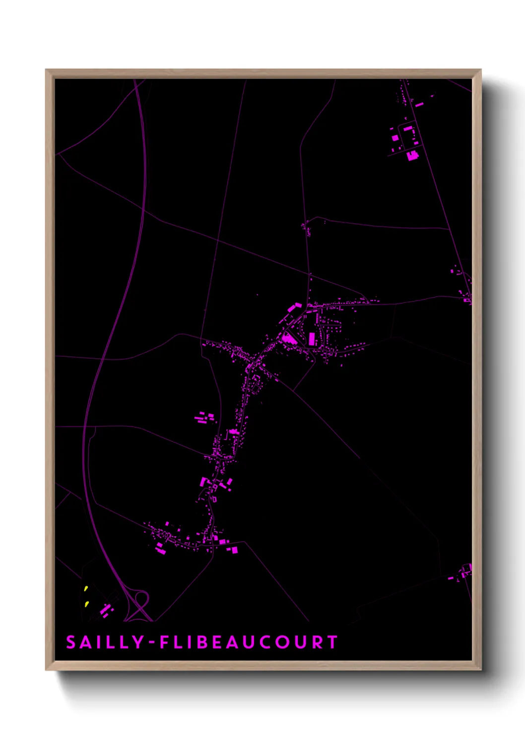 Une affiche de carte sur Sailly-Flibeaucourt