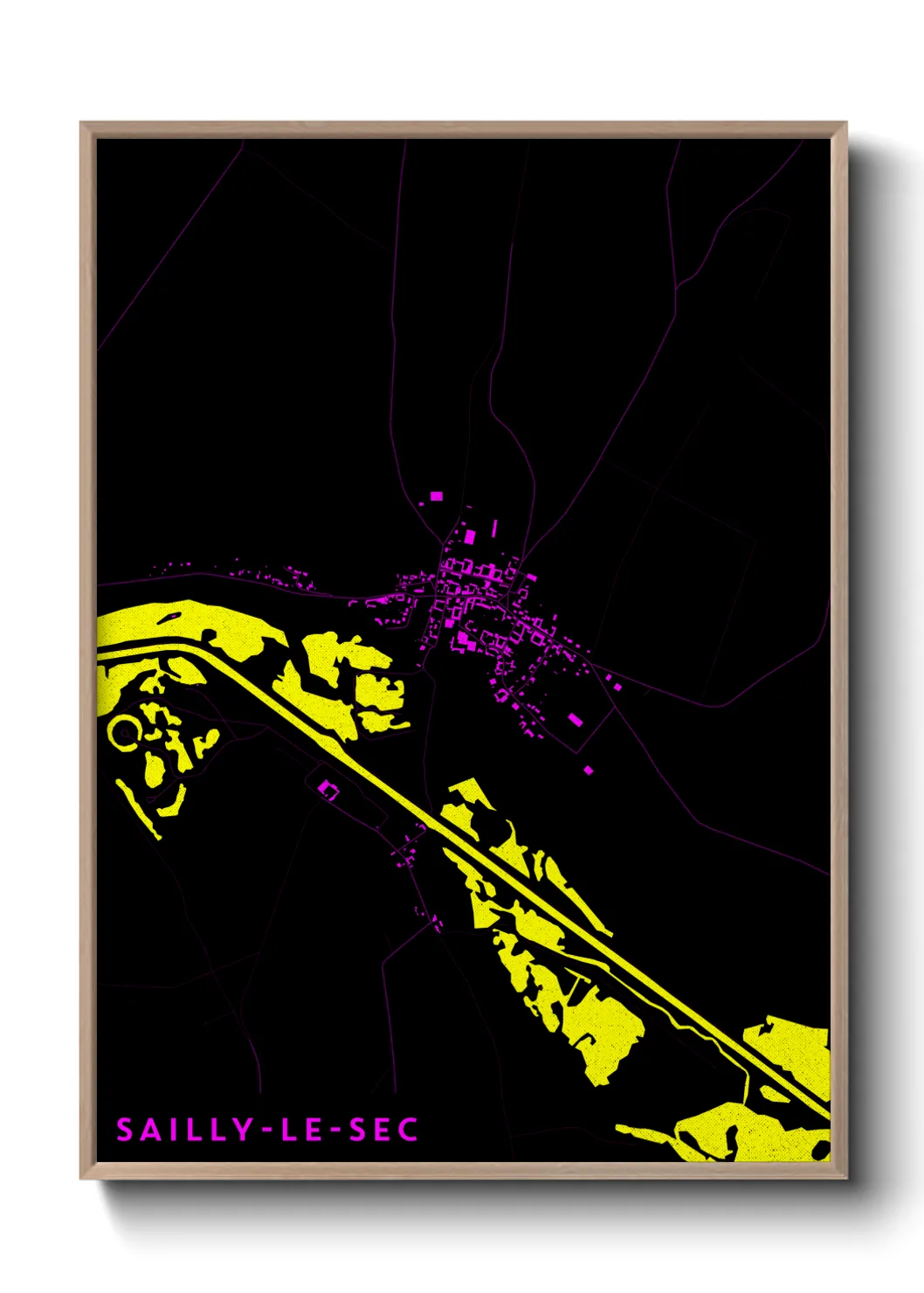 Une affiche de carte sur Sailly-le-Sec