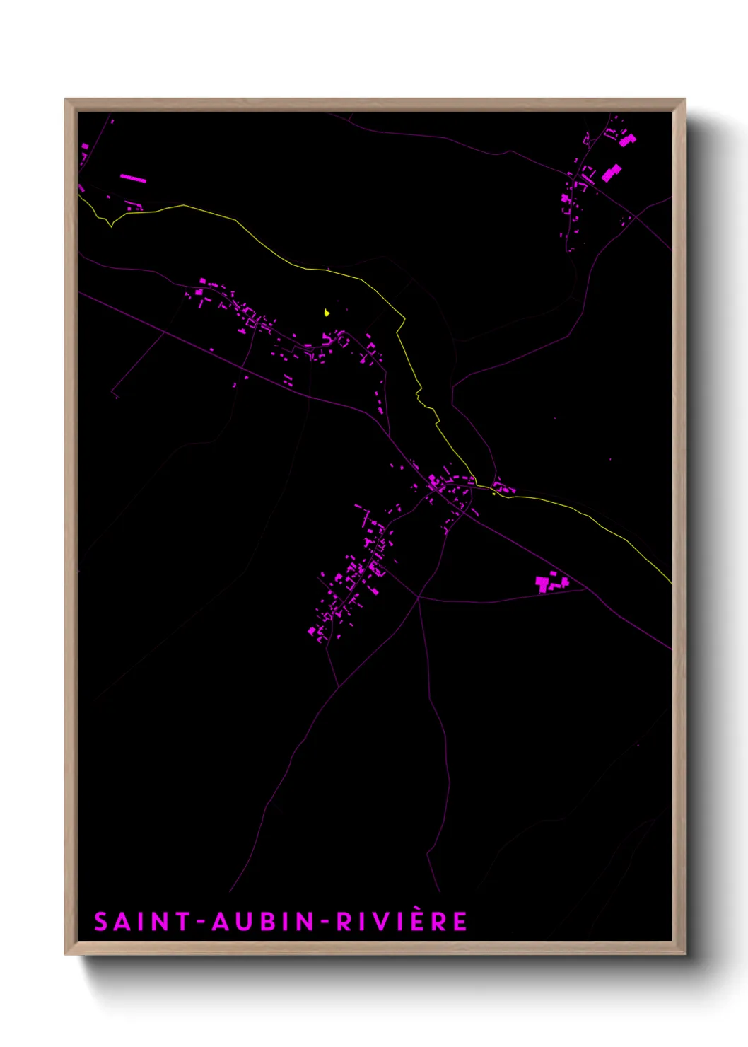 Une affiche de carte sur Saint-Aubin-Rivière