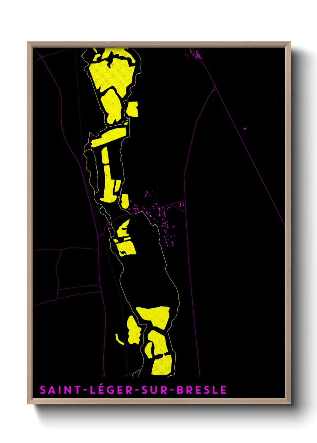 Une affiche de carte sur Saint-Léger-sur-Bresle