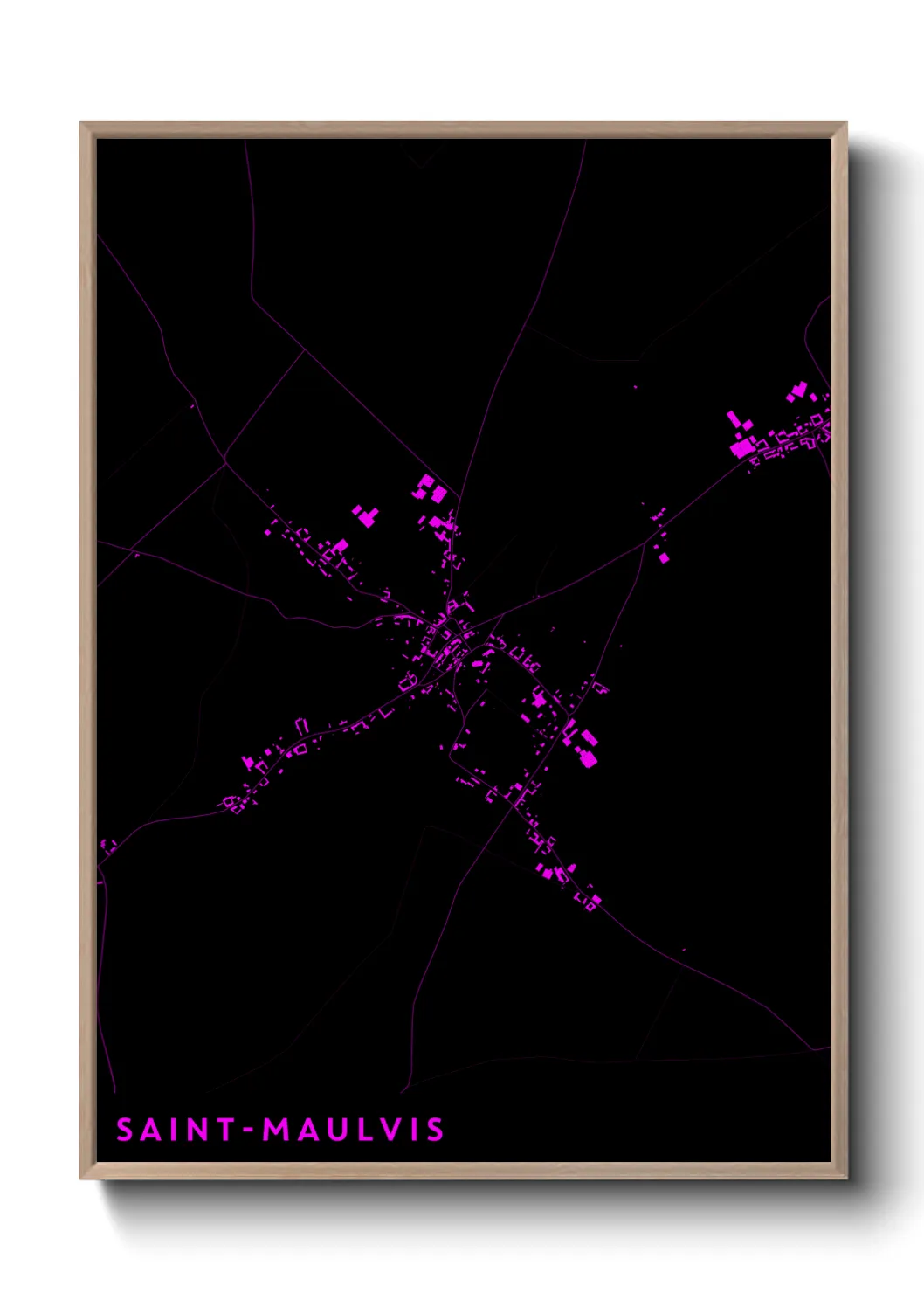 Une affiche de carte sur Saint-Maulvis