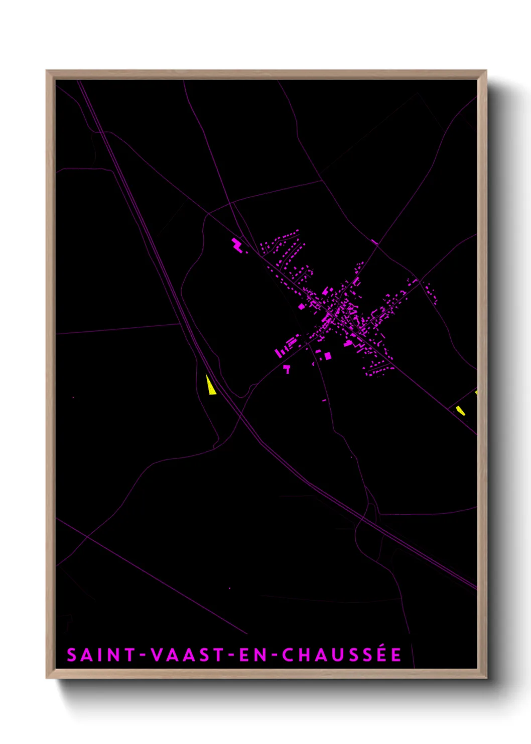 Une affiche de carte sur Saint-Vaast-en-Chaussée