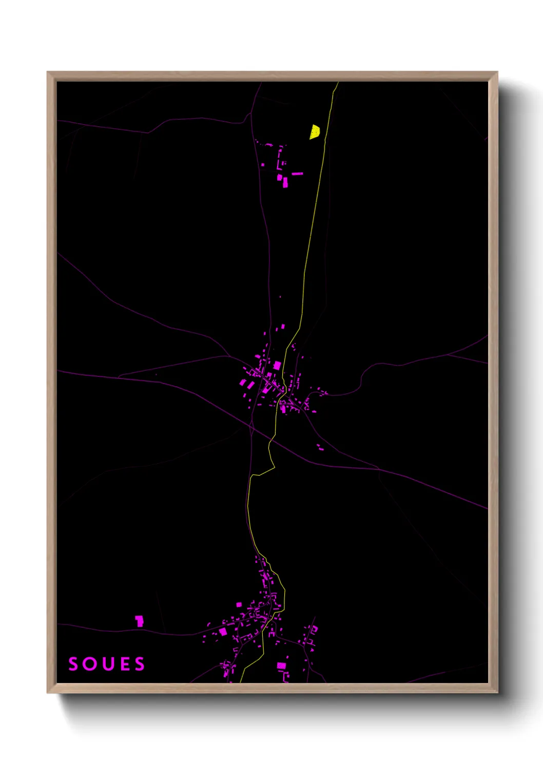 Une affiche de carte sur Soues