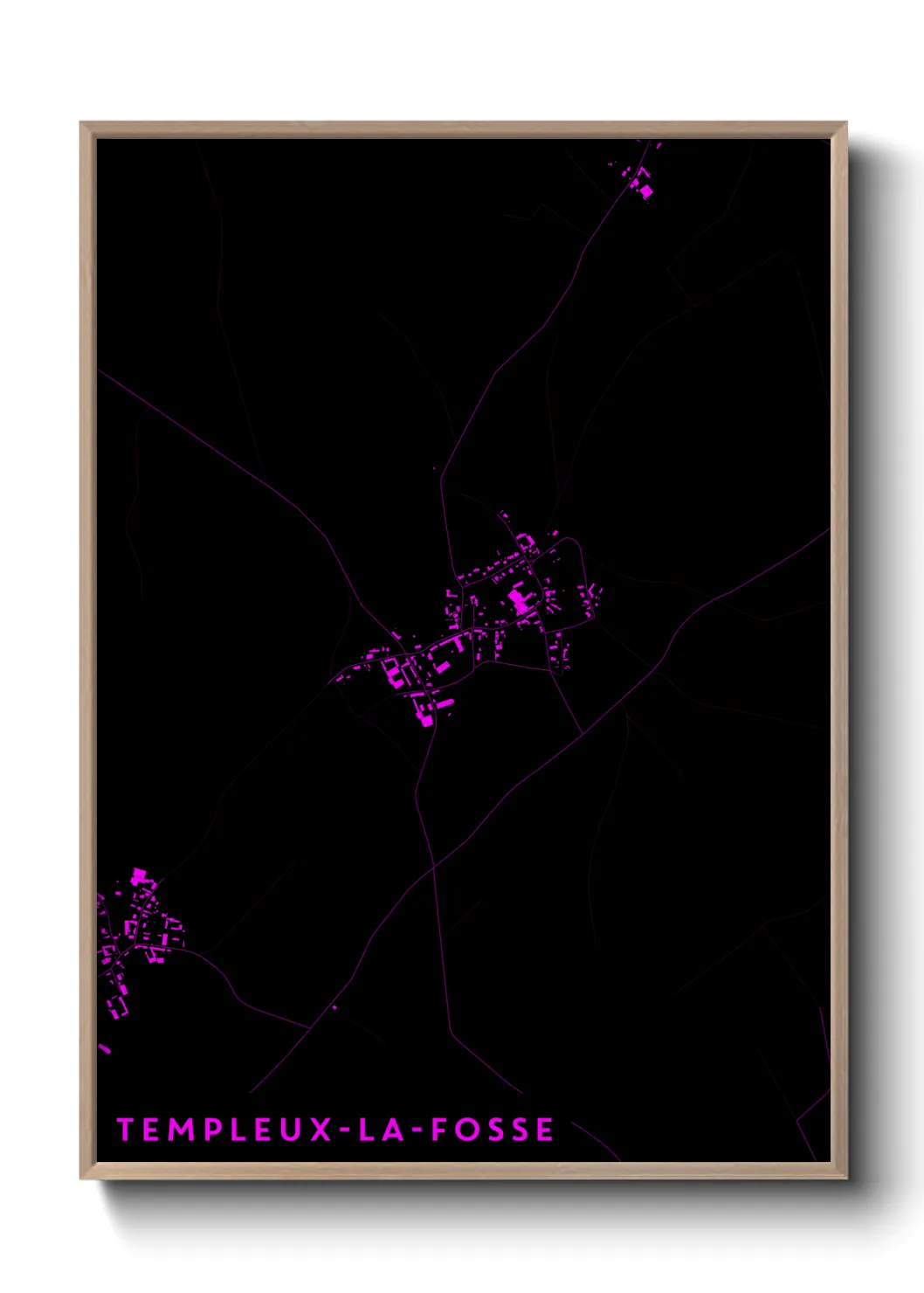 Une affiche de carte sur Templeux-la-Fosse