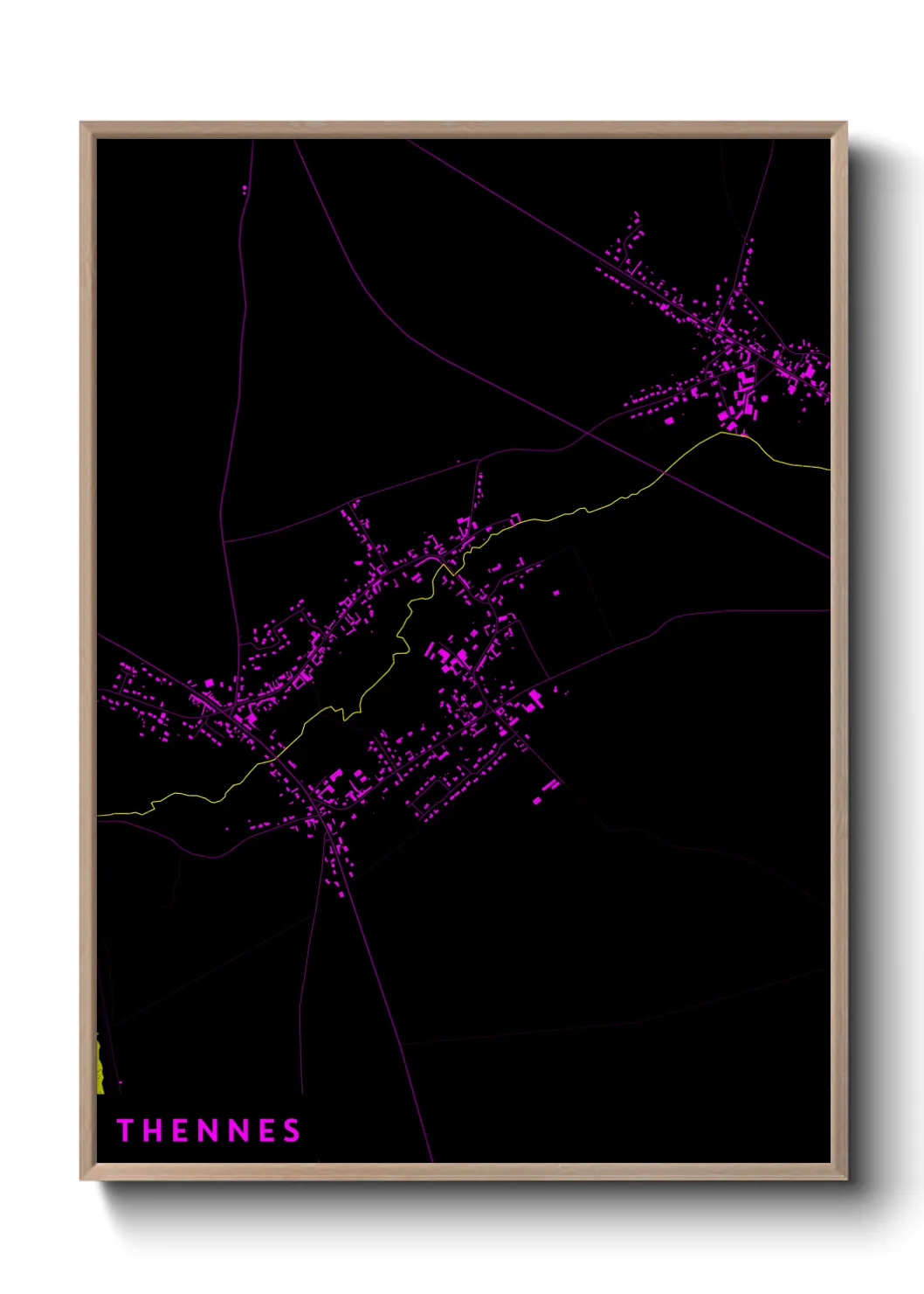 Une affiche de carte sur Thennes
