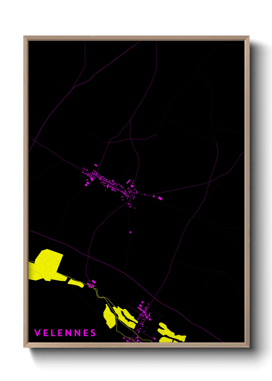 Une affiche de carte sur Velennes