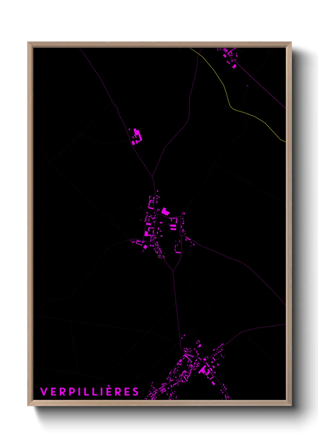 Une affiche de carte sur Verpillières
