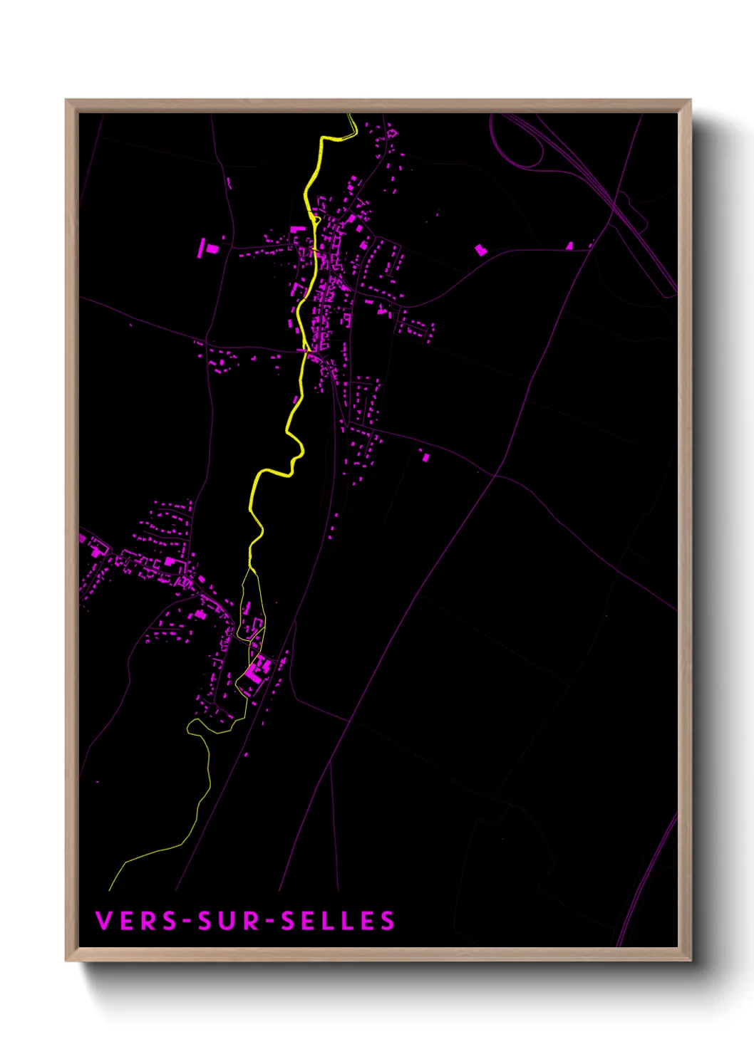 Une affiche de carte sur Vers-sur-Selles