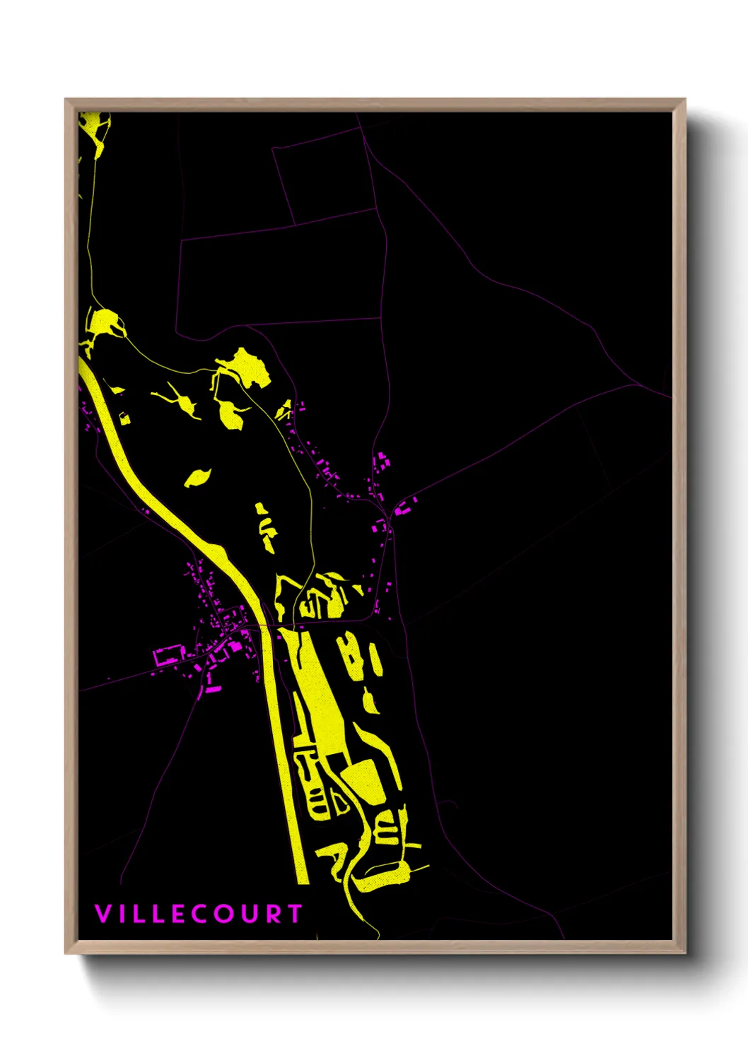 Une affiche de carte sur Villecourt