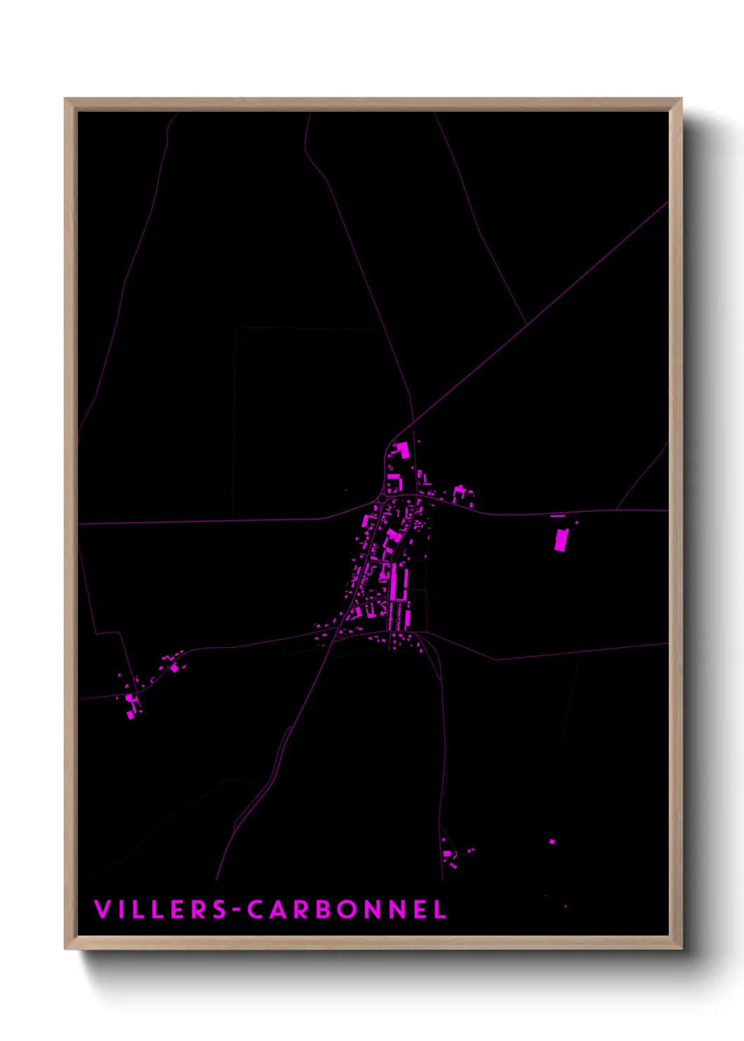 Une affiche de carte sur Villers-Carbonnel