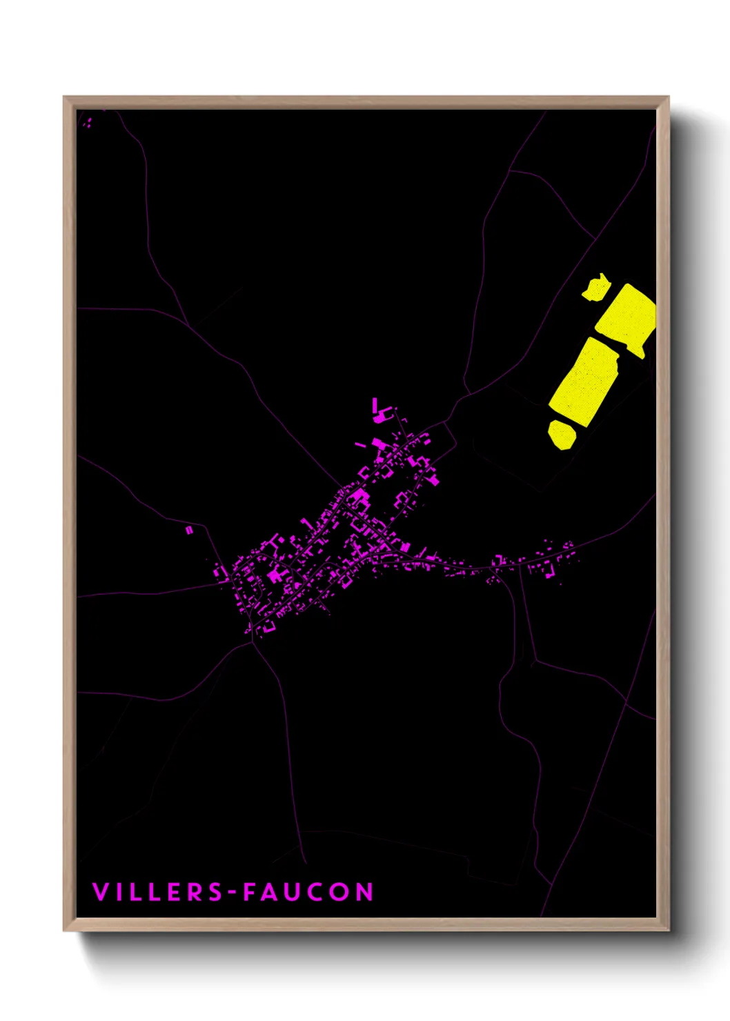 Une affiche de carte sur Villers-Faucon