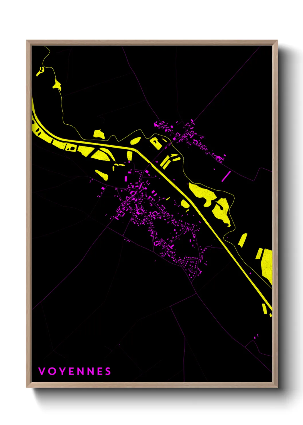 Une affiche de carte sur Voyennes