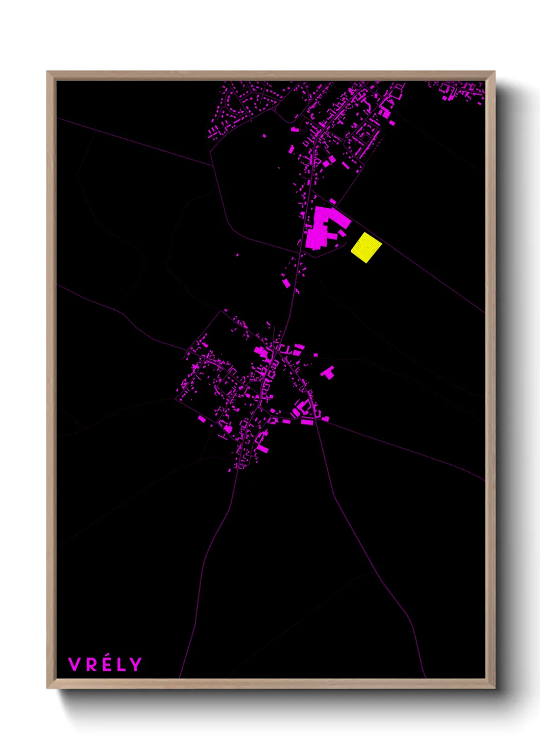 Une affiche de carte sur Vrély