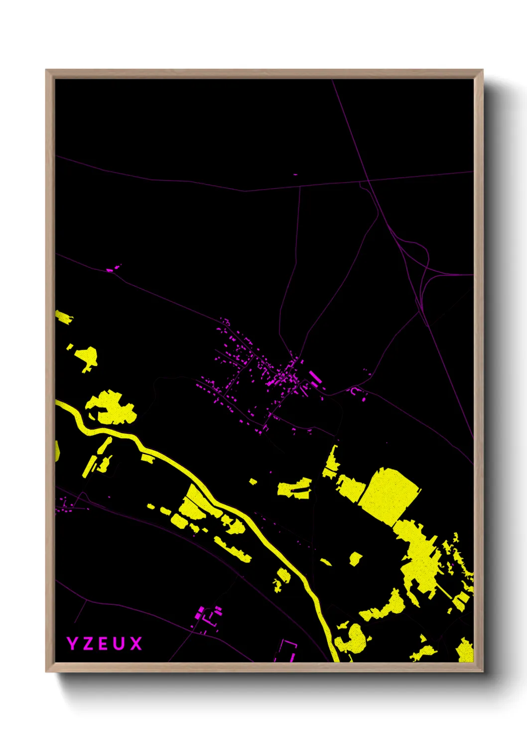Une affiche de carte sur Yzeux