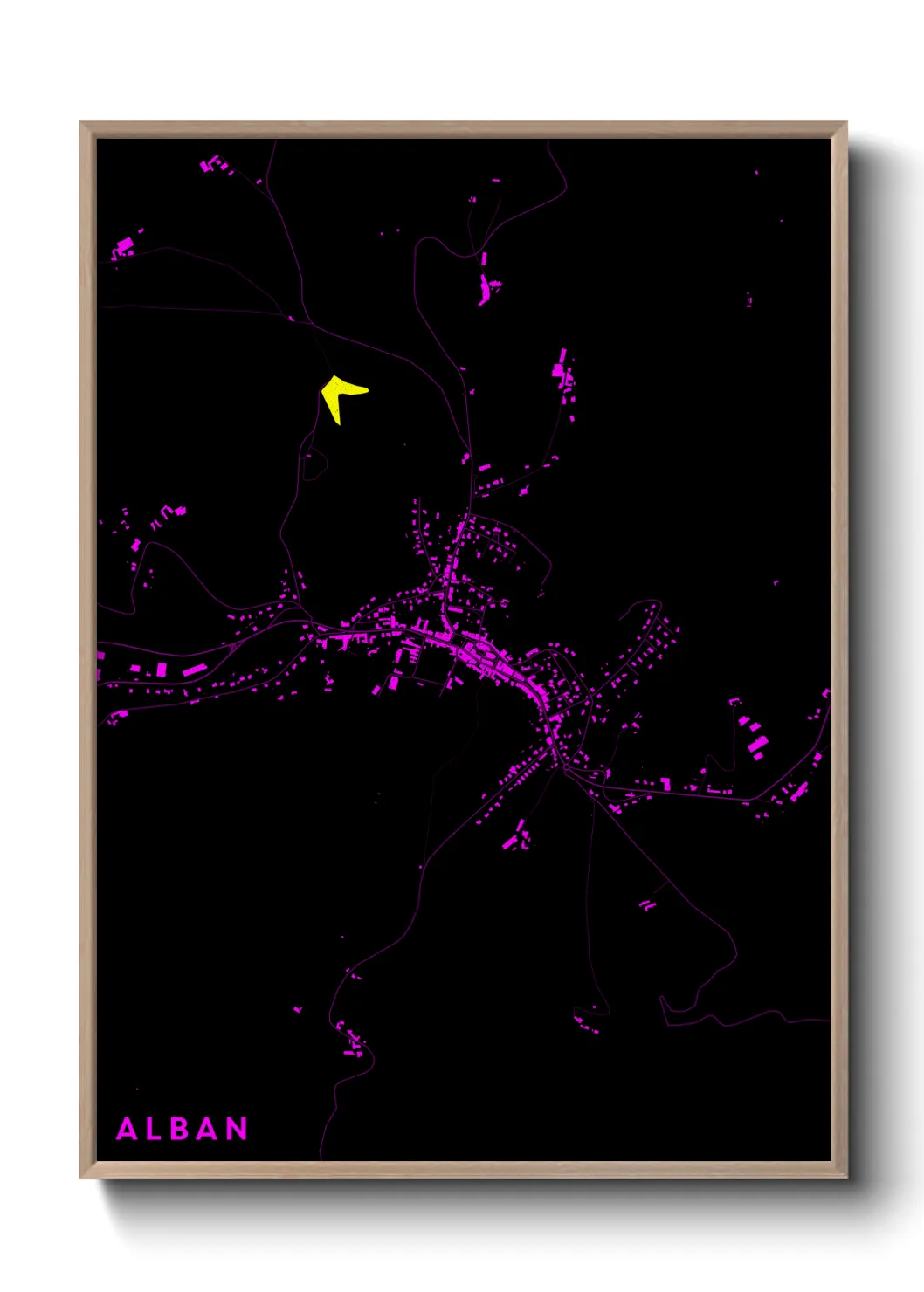 Une affiche de carte sur Alban