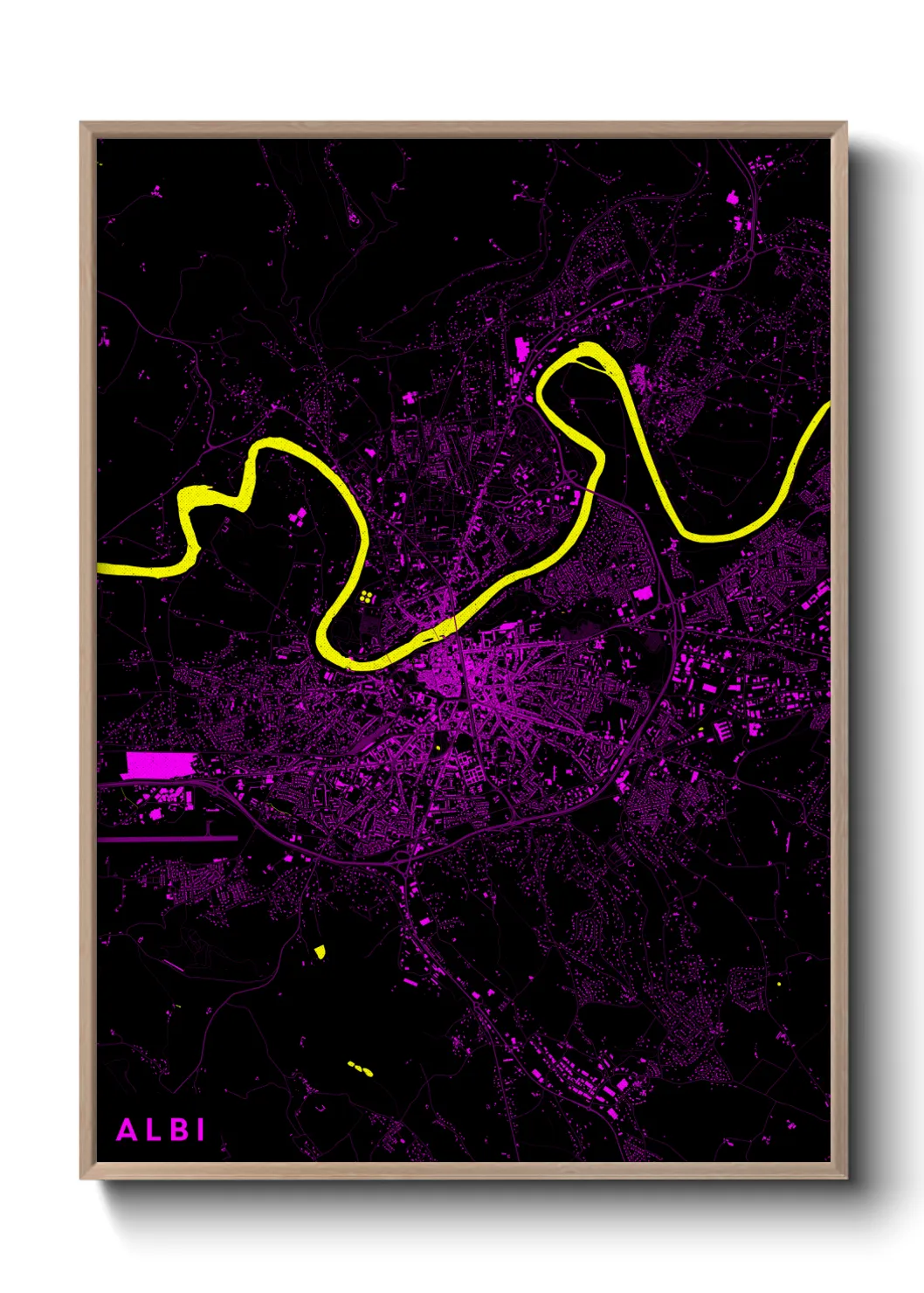 Une affiche de carte sur Albi