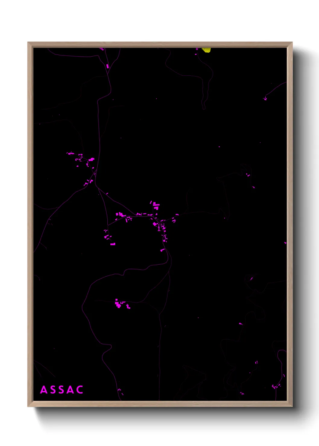 Une affiche de carte sur Assac