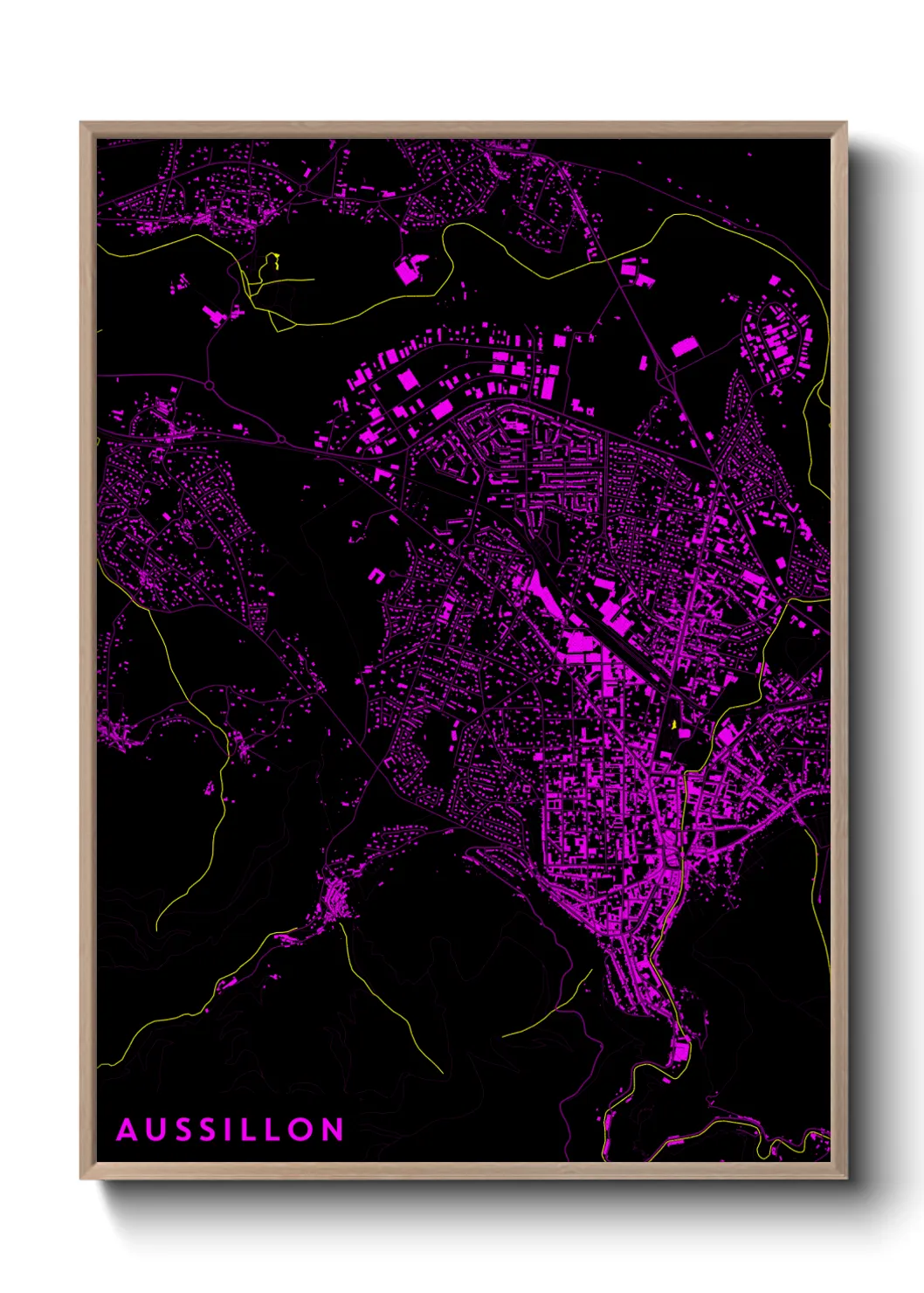 Une affiche de carte sur Aussillon