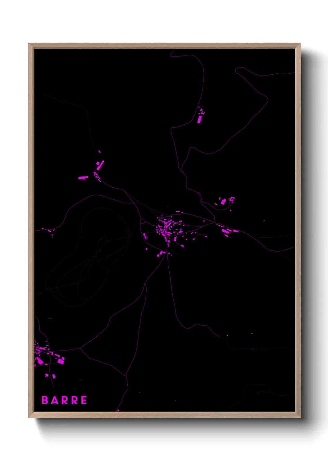 Une affiche de carte sur Barre