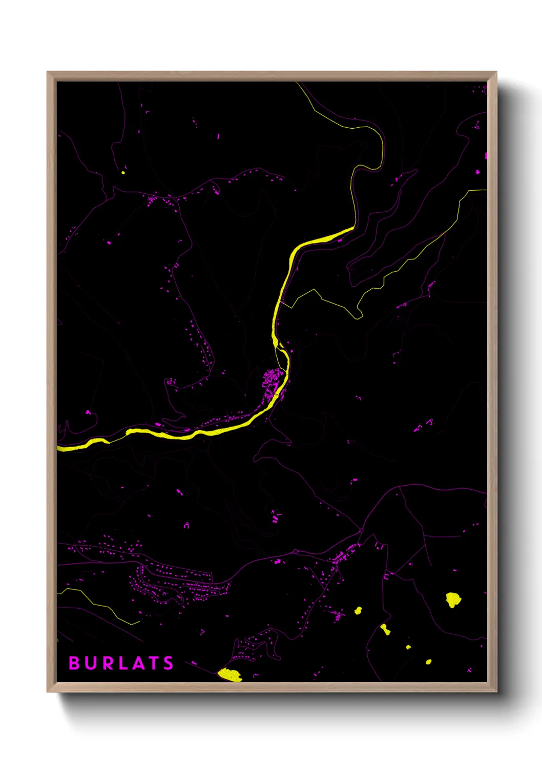 Une affiche de carte sur Burlats