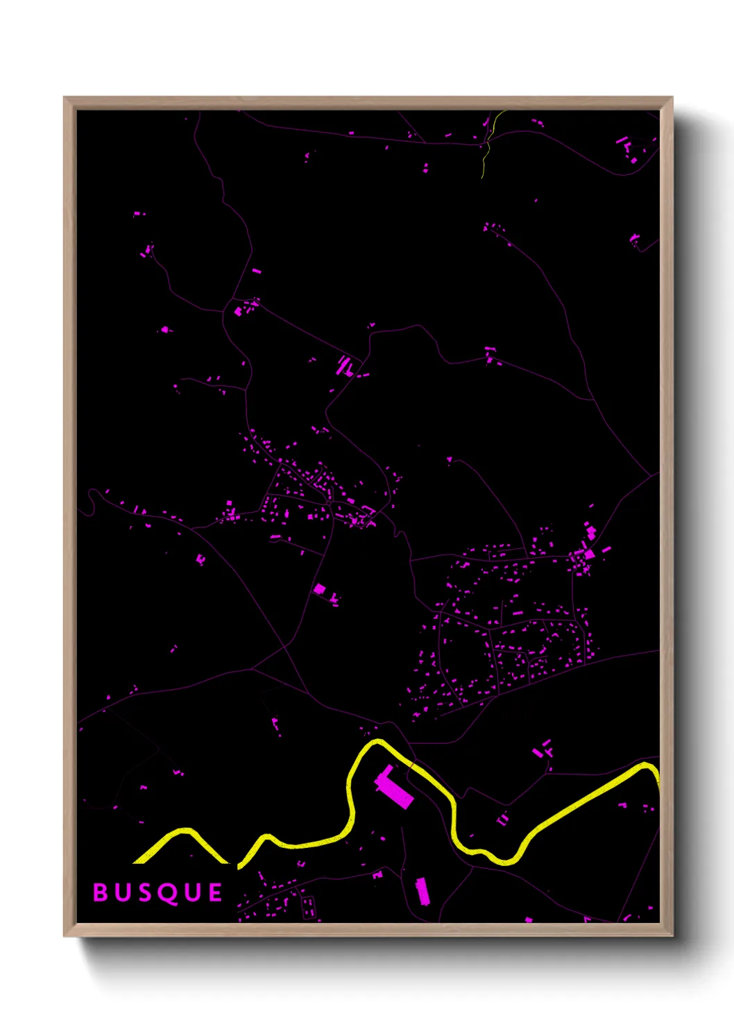 Une affiche de carte sur Busque