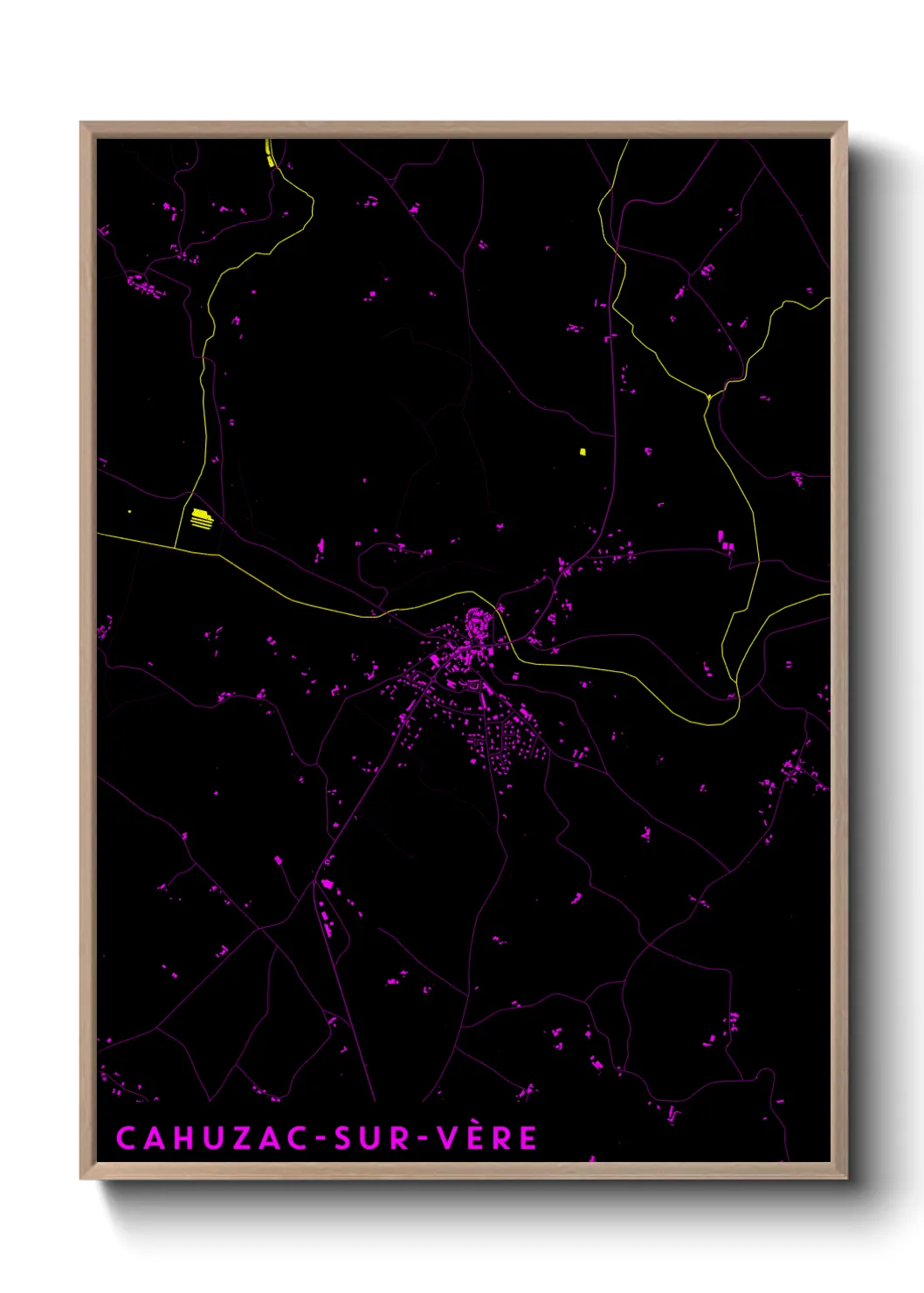Une affiche de carte sur Cahuzac-sur-Vère