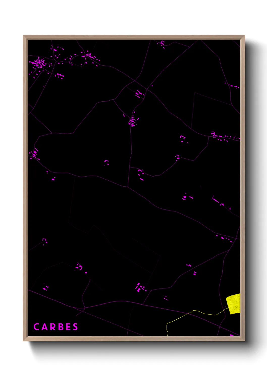 Une affiche de carte sur Carbes