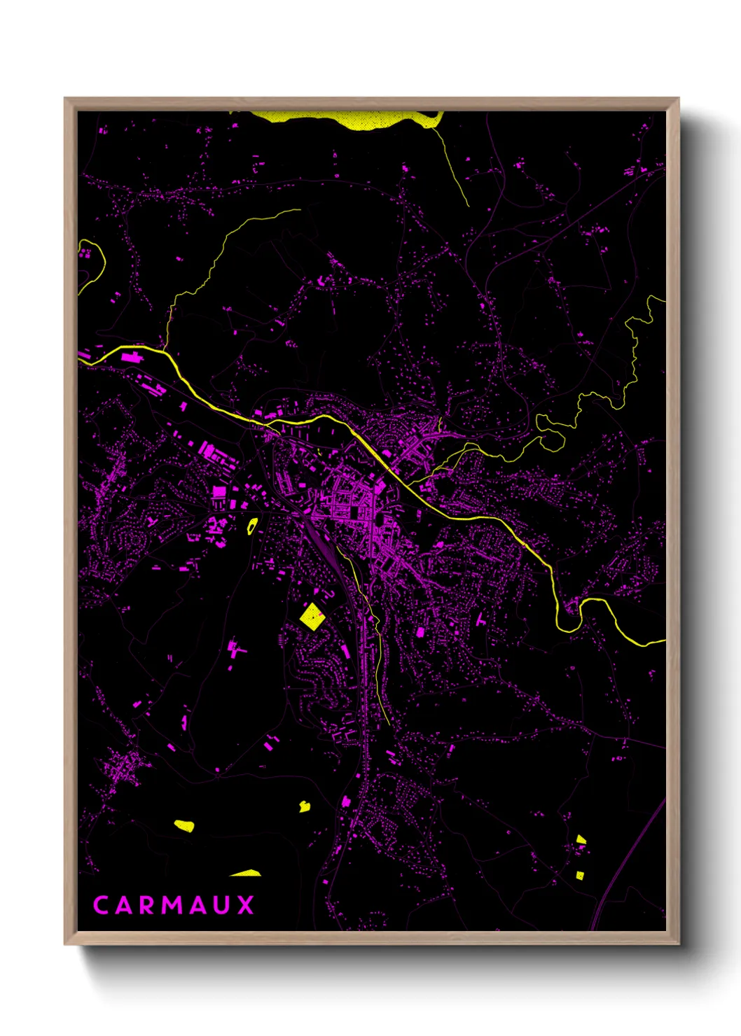 Une affiche de carte sur Carmaux