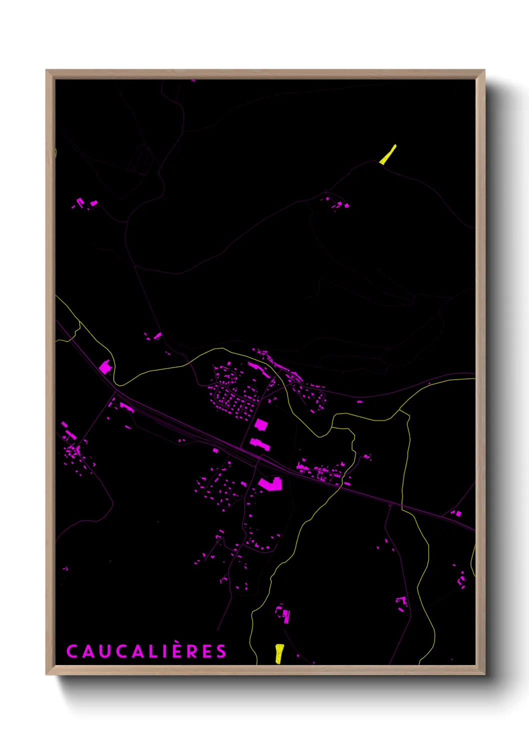 Une affiche de carte sur Caucalières