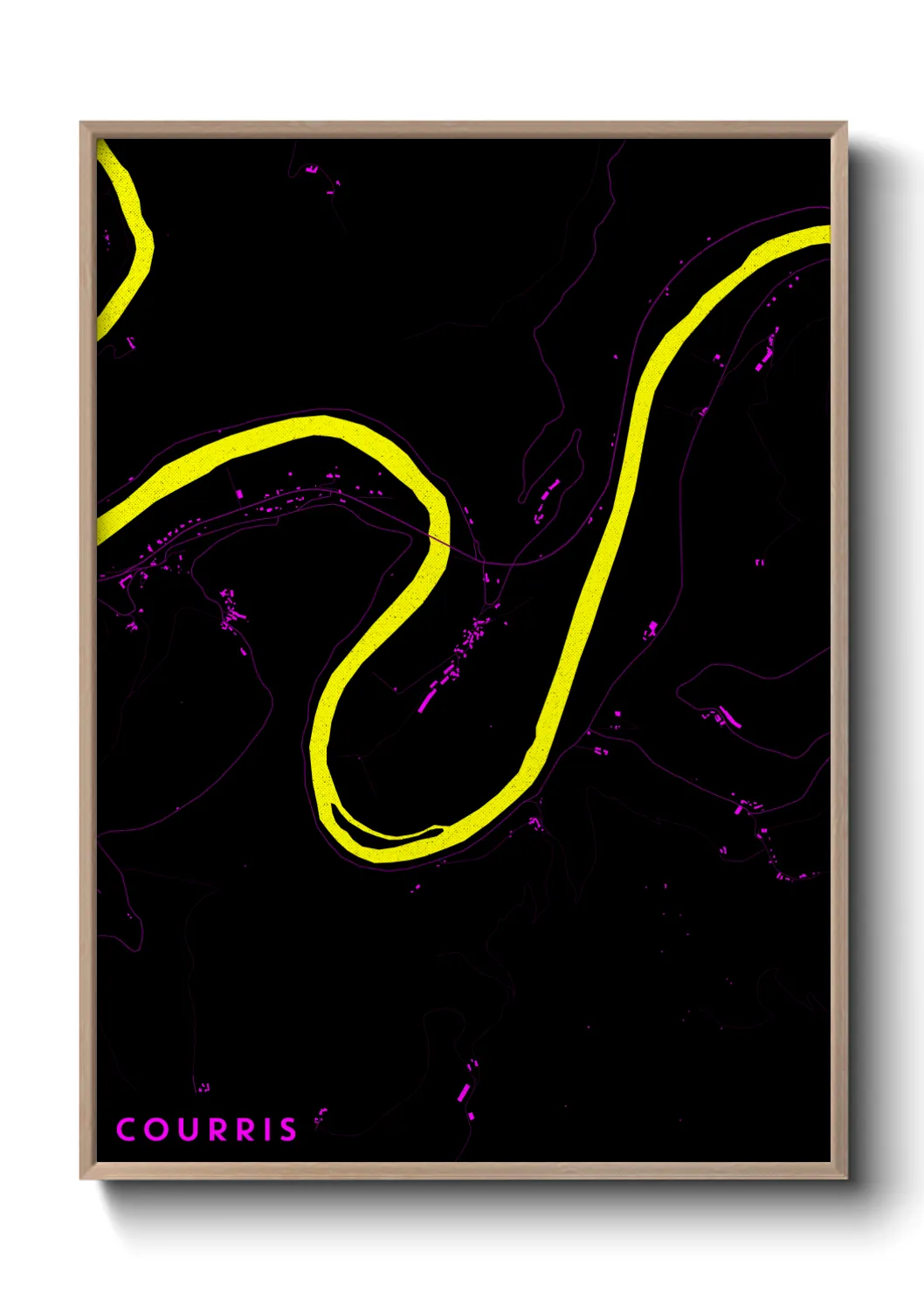 Une affiche de carte sur Courris