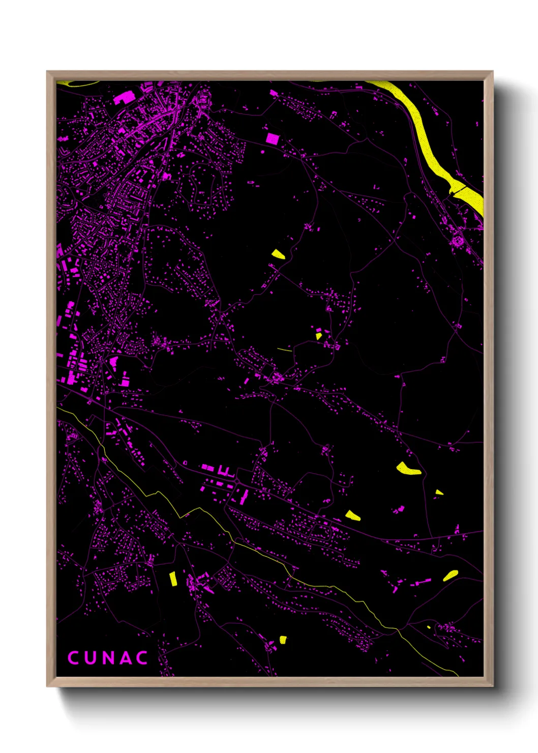 Une affiche de carte sur Cunac