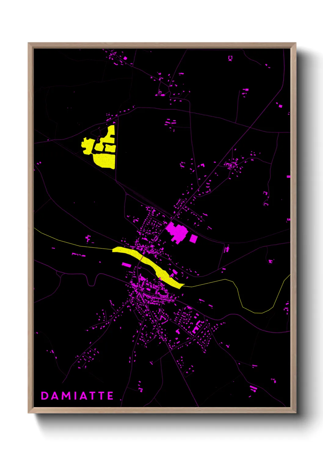 Une affiche de carte sur Damiatte