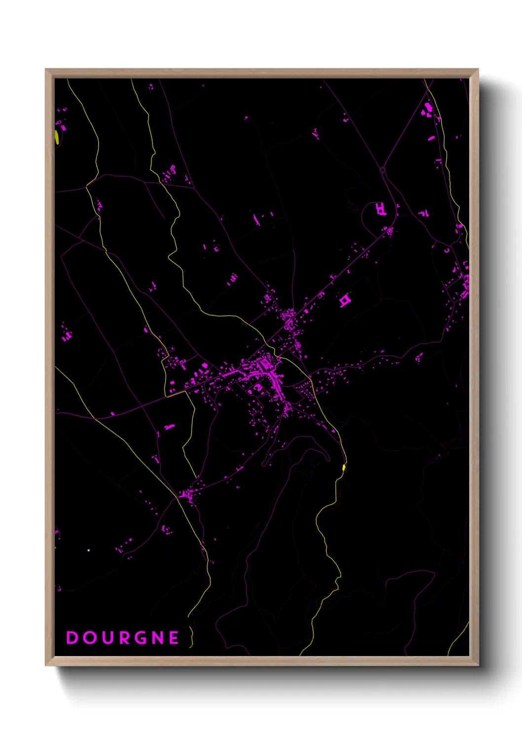 Une affiche de carte sur Dourgne