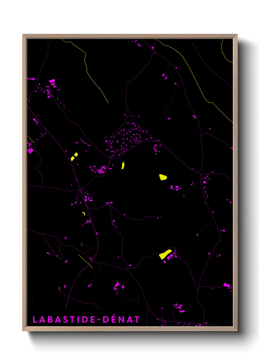 Une affiche de carte sur Labastide-Dénat