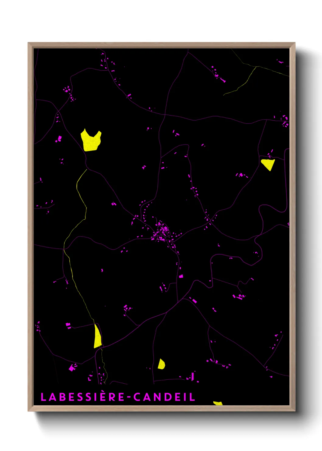 Une affiche de carte sur Labessière-Candeil