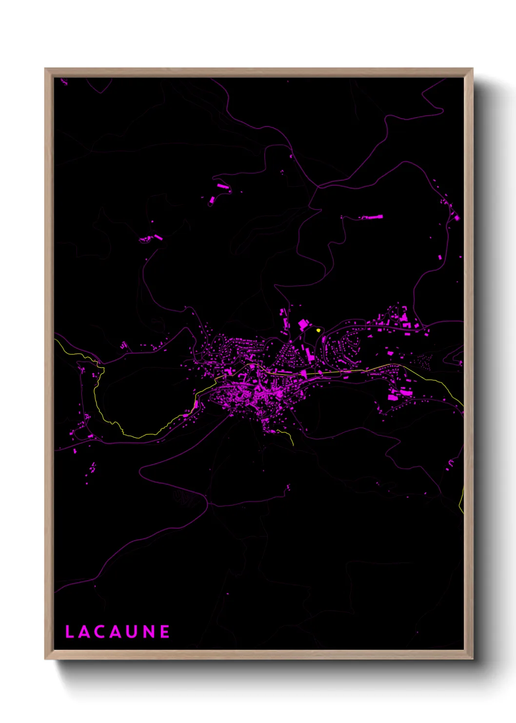 Une affiche de carte sur Lacaune