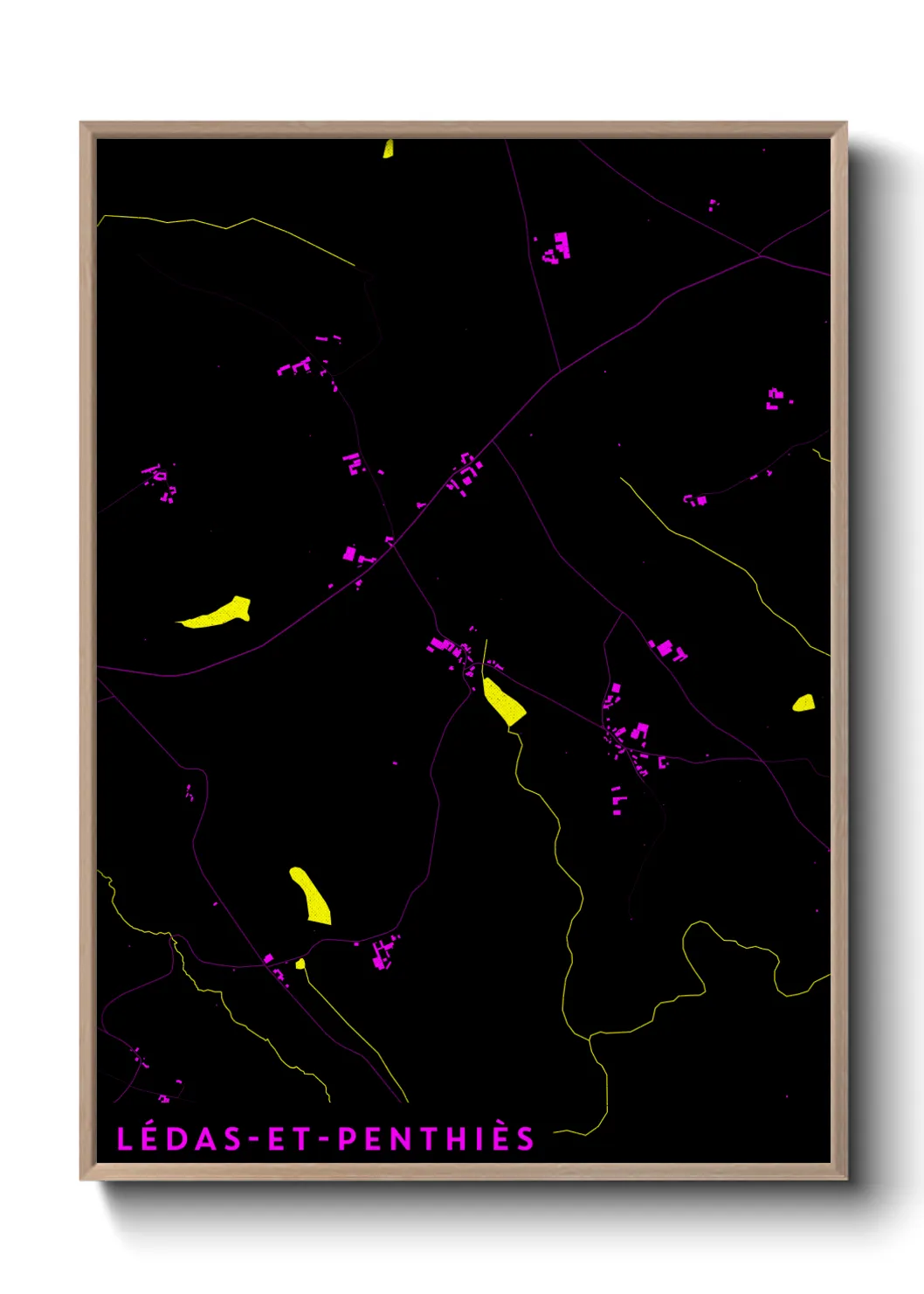 Une affiche de carte sur Lédas-et-Penthiès